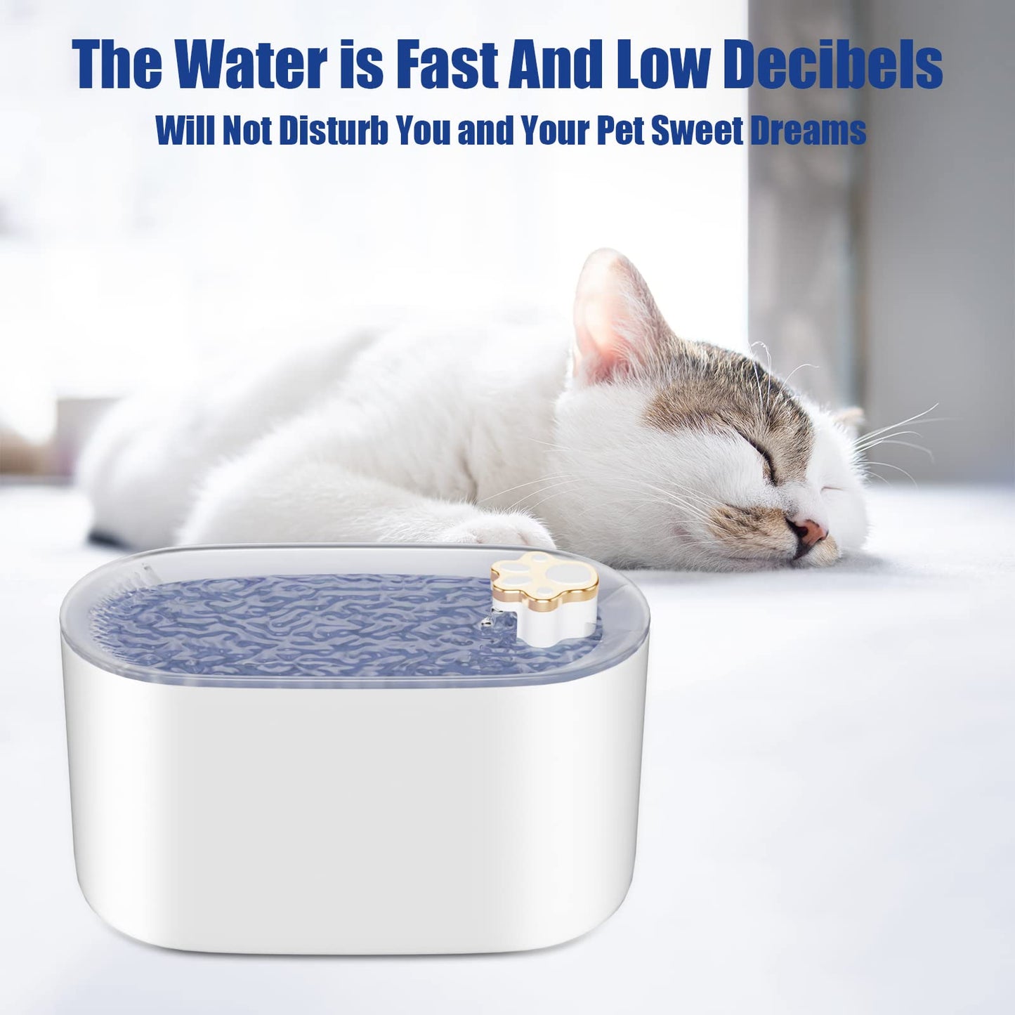 Cat Water Fountain Filter - Pet Water Dispenser Ultra-Quiet With LED