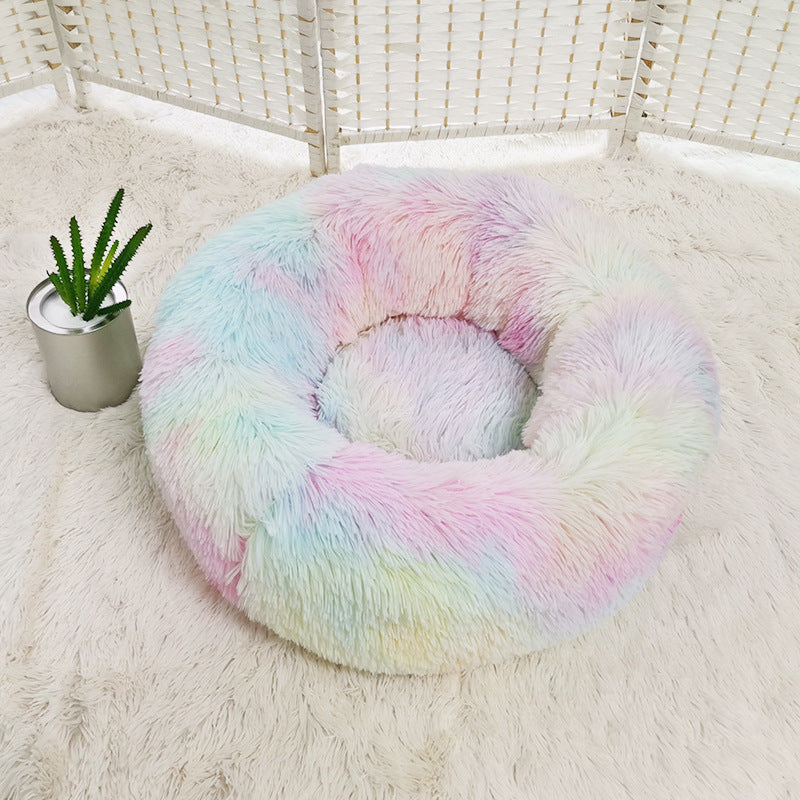 Dog Beds For Small Dogs - Round Plush Cat Litter Kennel