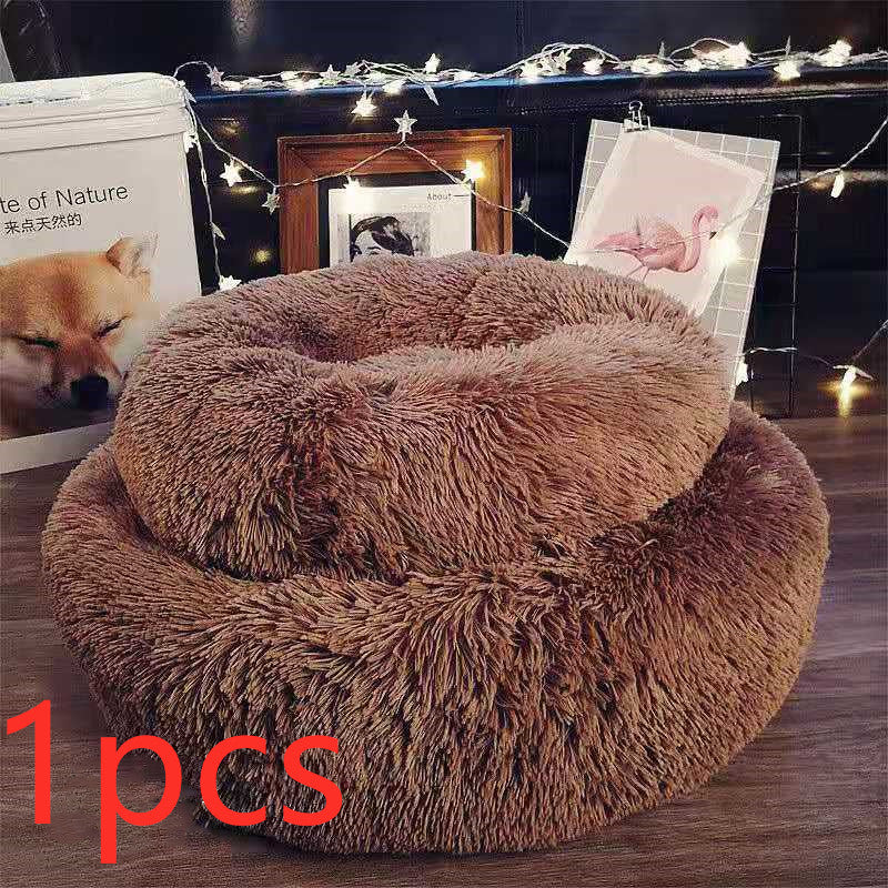 Dog Beds For Small Dogs - Round Plush Cat Litter Kennel