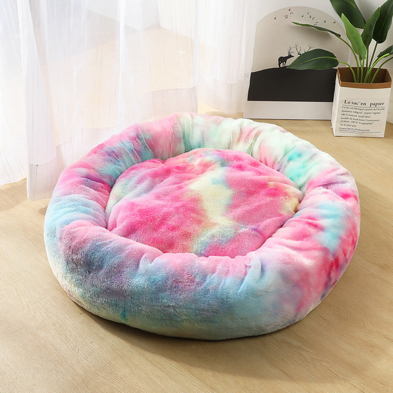 Dog Beds For Small Dogs - Round Plush Cat Litter Kennel