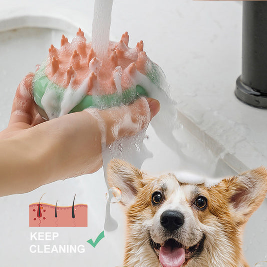 Pet Cleaning Bathing Massage - Shampoo Soap Dispensing Grooming Brush