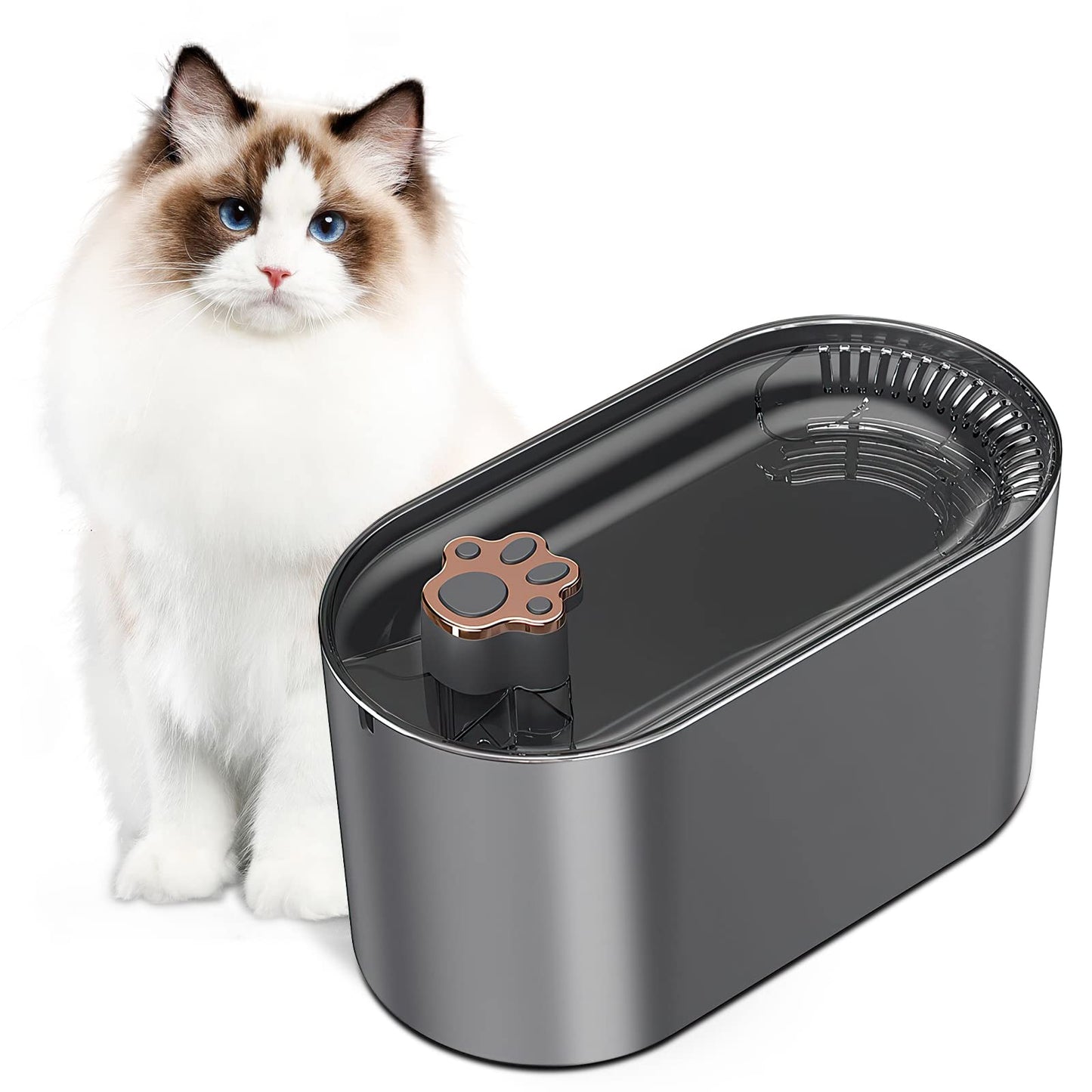 Cat Water Fountain Filter - Pet Water Dispenser Ultra-Quiet With LED
