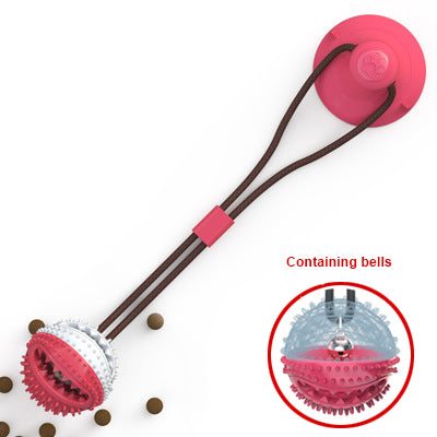 Silicone Suction Cup Tug Interactive Dog Ball - Toy For Pet Chew Bite Tooth Cleaning