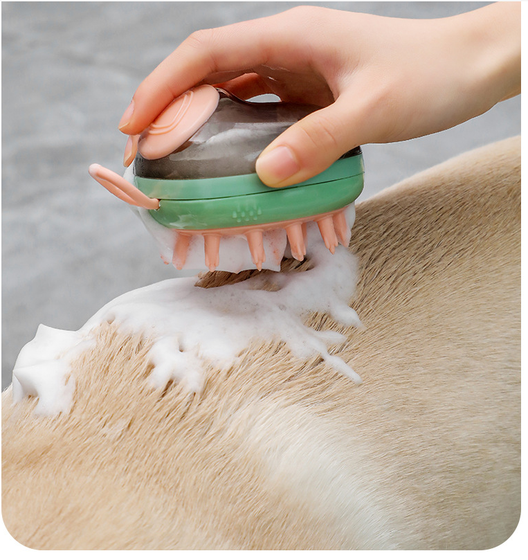 Pet Cleaning Bathing Massage - Shampoo Soap Dispensing Grooming Brush