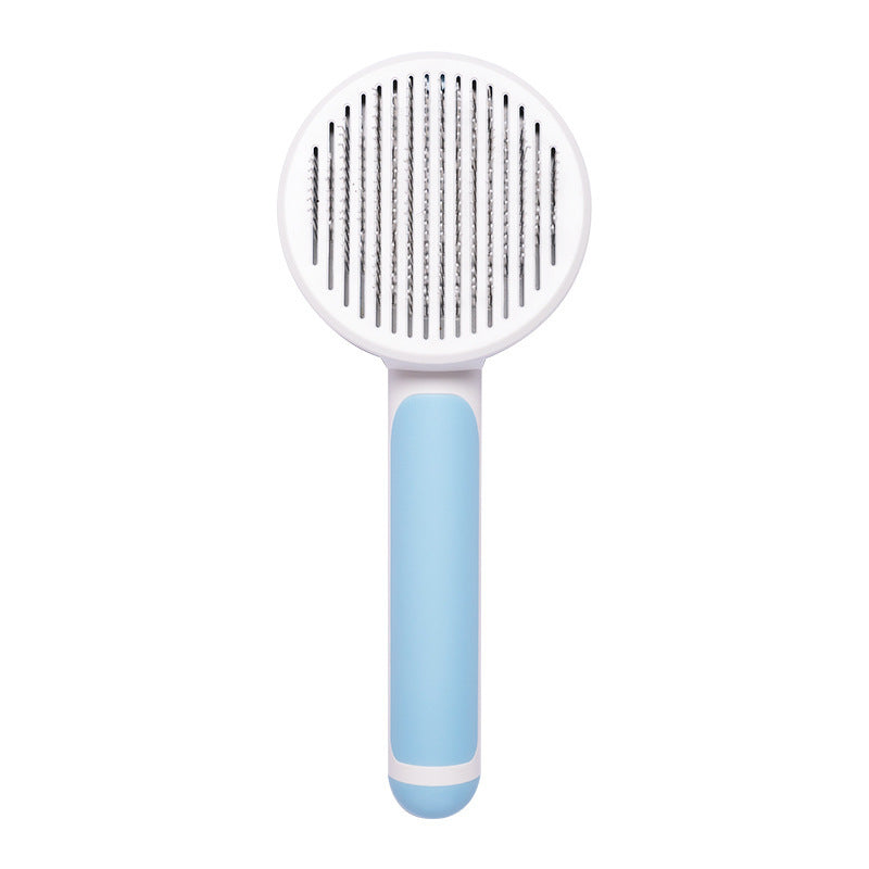 Pet Cat Brush Hand-held Steel - Self-cleaning Comb For Hair Removal