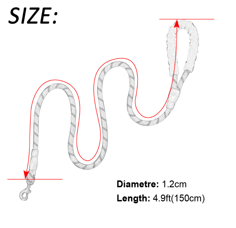 Reflective Dog Leash - Nylon Pet Dog Leash - Rope For Dogs Walking Training