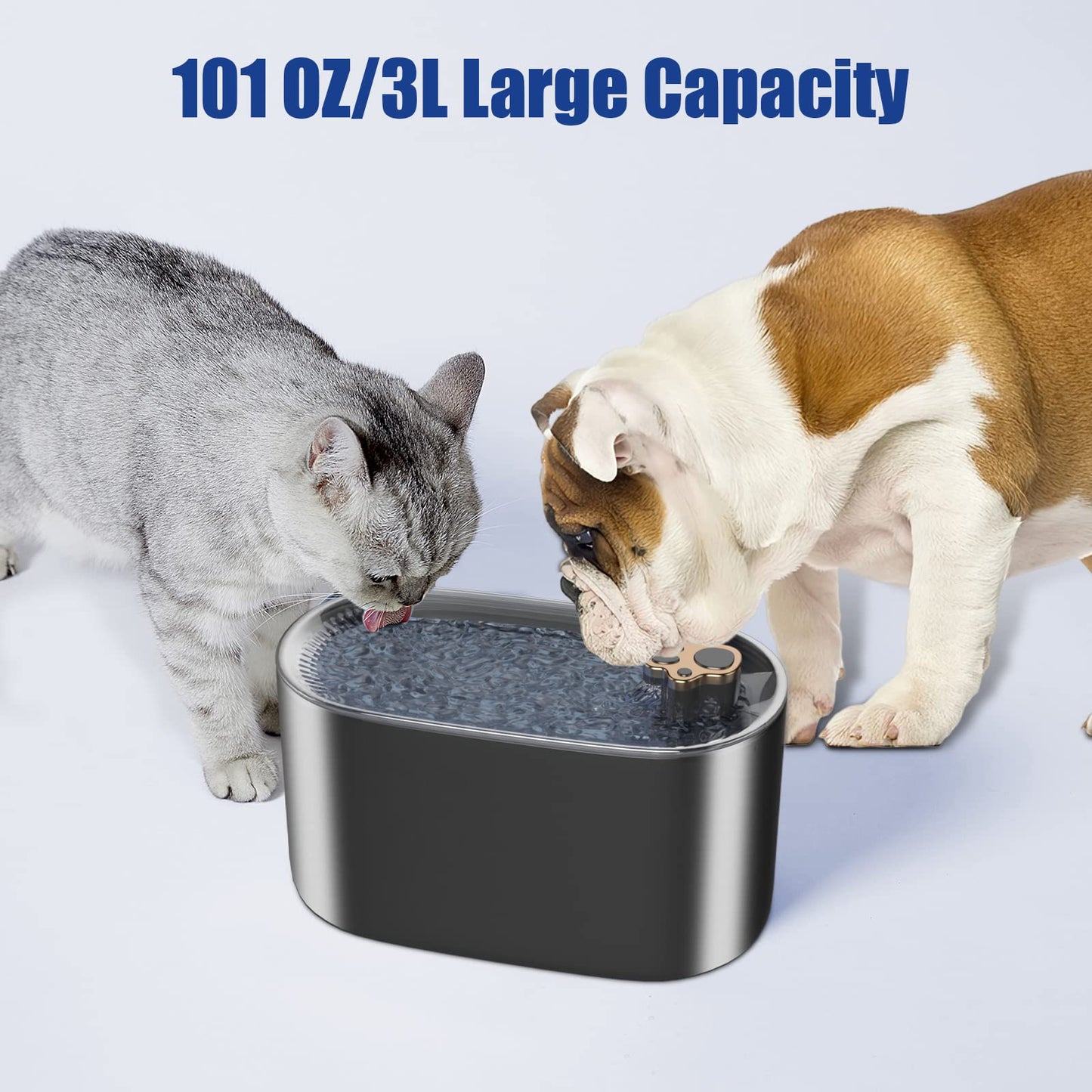 Cat Water Fountain Filter - Pet Water Dispenser Ultra-Quiet With LED