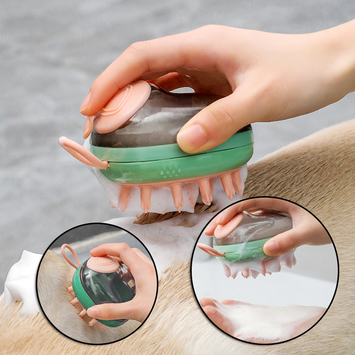 Pet Cleaning Bathing Massage - Shampoo Soap Dispensing Grooming Brush