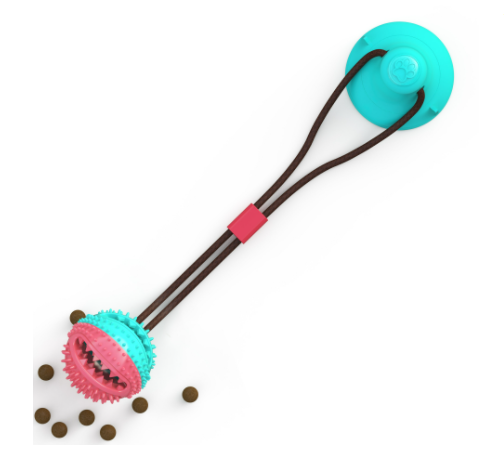 Silicone Suction Cup Tug Interactive Dog Ball - Toy For Pet Chew Bite Tooth Cleaning