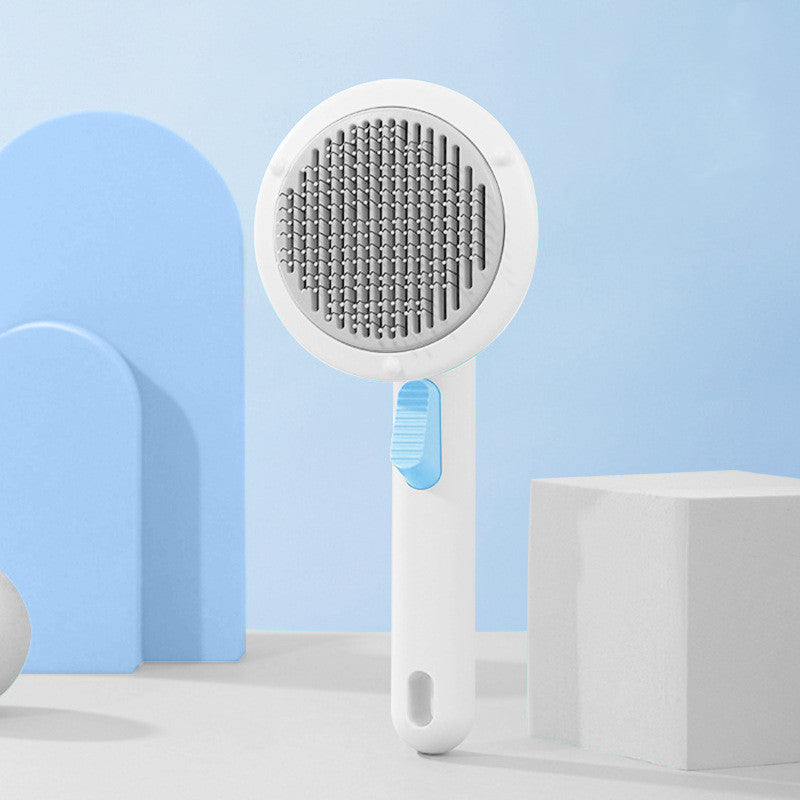 Pet Cat Brush Hand-held Steel - Self-cleaning Comb For Hair Removal