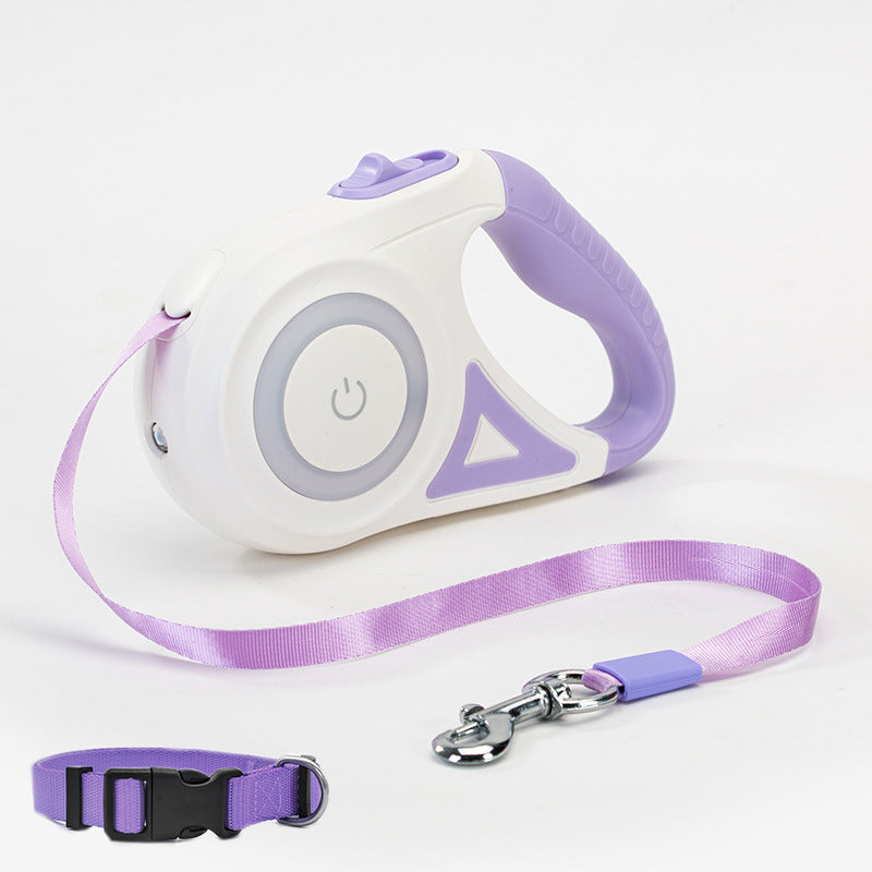 Retractable Leash And Dog Collar Spotlight - Automatic Pet Dog Cat Traction Rope