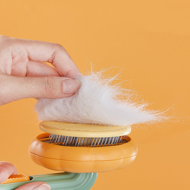 Pet Cat Brush Hand-held Steel - Self-cleaning Comb For Hair Removal