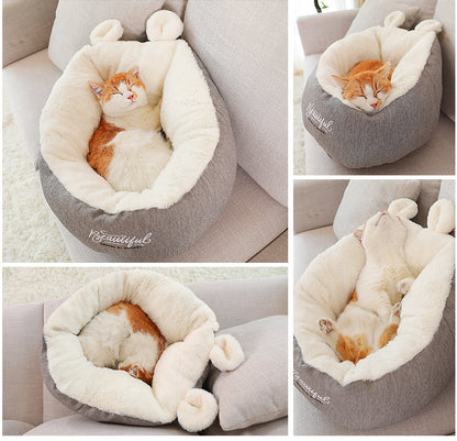Pet Bed - Warming Soft Sleeping Bag Cushion Puppy Kennel