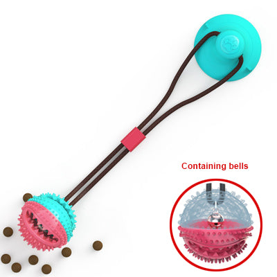 Silicone Suction Cup Tug Interactive Dog Ball - Toy For Pet Chew Bite Tooth Cleaning