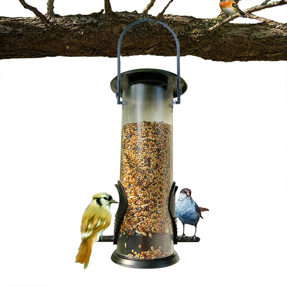 Pet Bird Feeder -  Hanging Garden Plastic Birds Food Dispenser Feeders - Outdoor Tree Garden Decoration