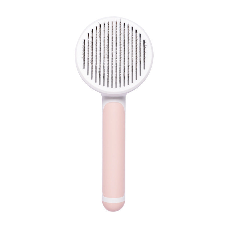 Pet Cat Brush Hand-held Steel - Self-cleaning Comb For Hair Removal