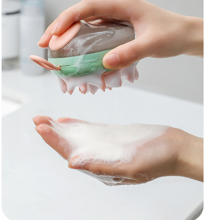 Pet Cleaning Bathing Massage - Shampoo Soap Dispensing Grooming Brush