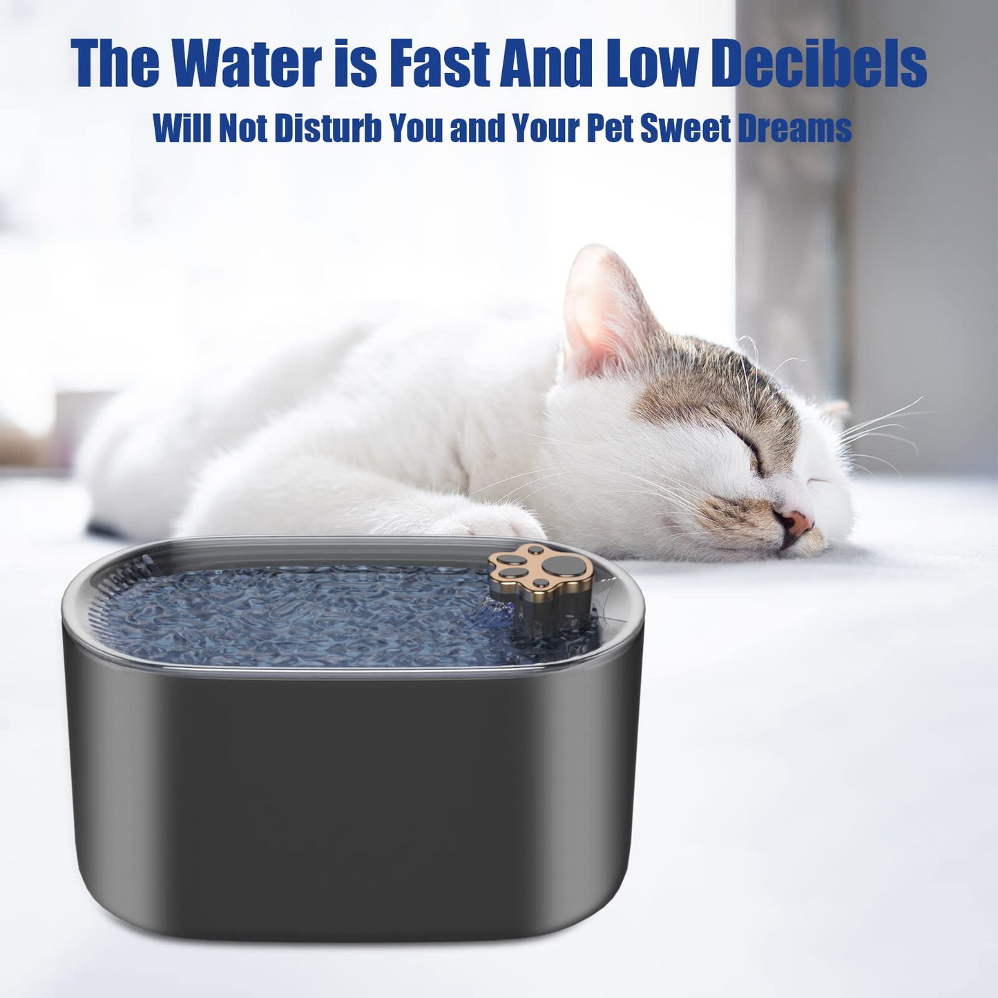 Cat Water Fountain Filter - Pet Water Dispenser Ultra-Quiet With LED